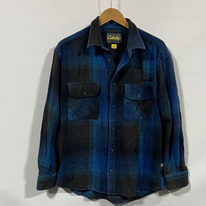 Cabela's Blue & Black Plaid flannel Workshirt